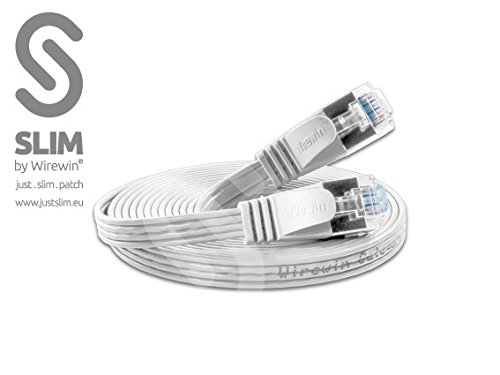 KAT6 Slimpatchkabel, U/FTP, flach, weiss